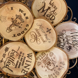Custom request Pyrography wood slice coasters